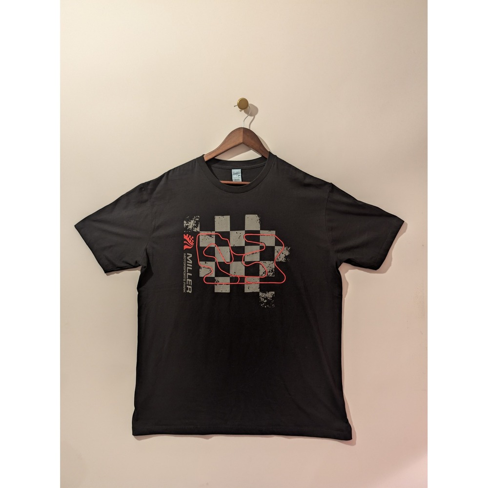 Miller Motorsports Park Racing Graphic Tee Mens XL Black Excellent T-Shirt